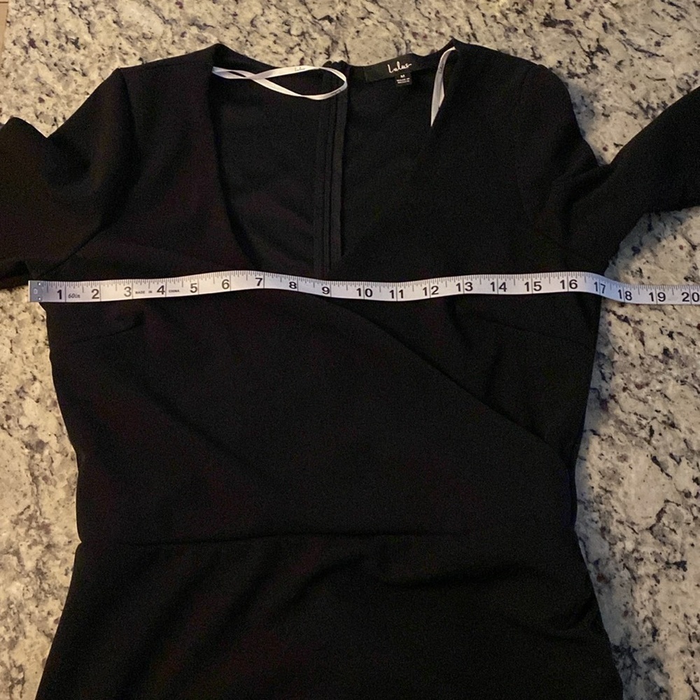 Lulu’s Babe Heaven Black Long Sleeve Asymmetrical Romper Medium M S22 - Picture 13 of 14